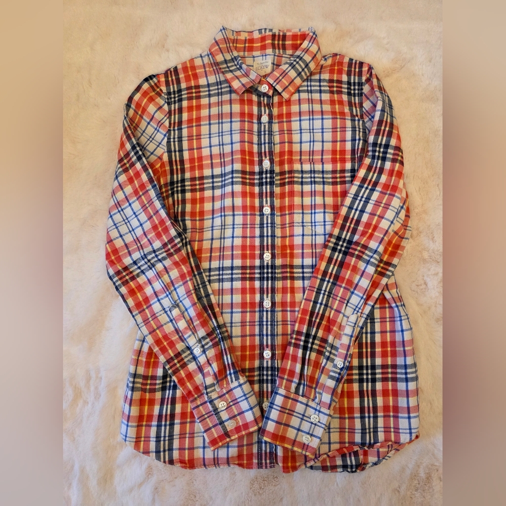 JCrew Women's Multicolor Plaid Button Down Shirt